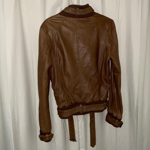 Danier Brown Leather Jacket Size M - Picture 3 of 15